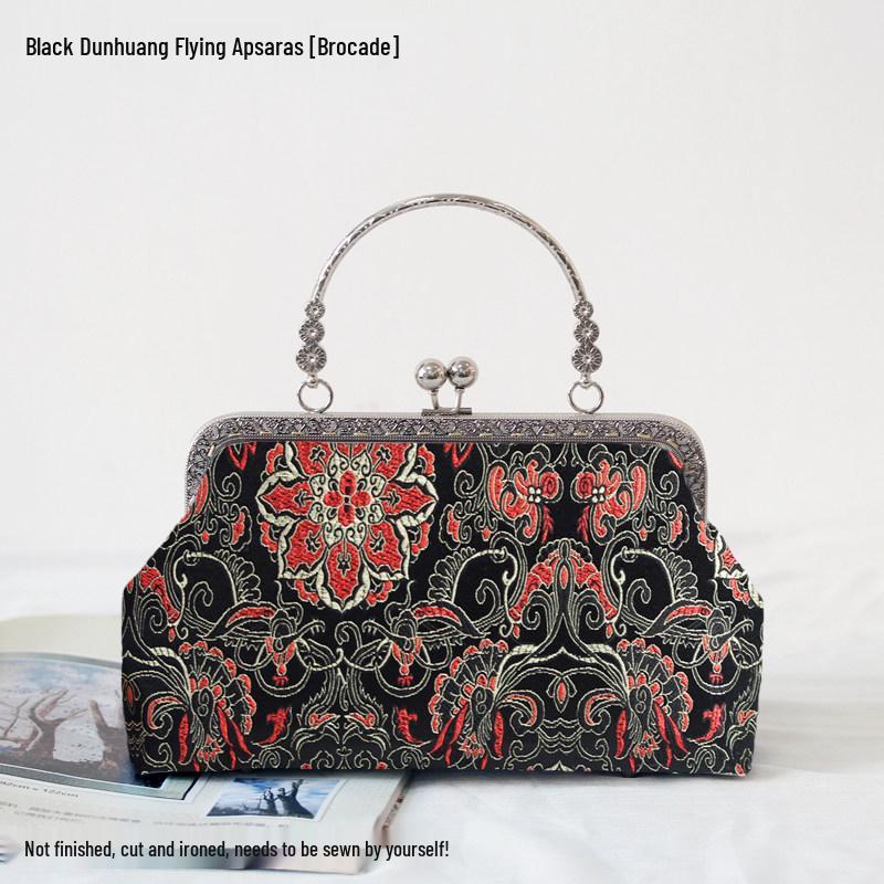 Short Style Handbag Material Kit - Handmade, Multiple Styles, Square Clasp Bag, Includes 20 Needles