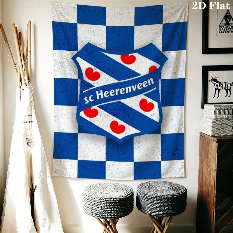SC Heerenveen Wall Tapestry Aesthetic Wall Hanging Printed Fabric Blanket Decorative Tapestries for Bedroom Living Room Home Decor