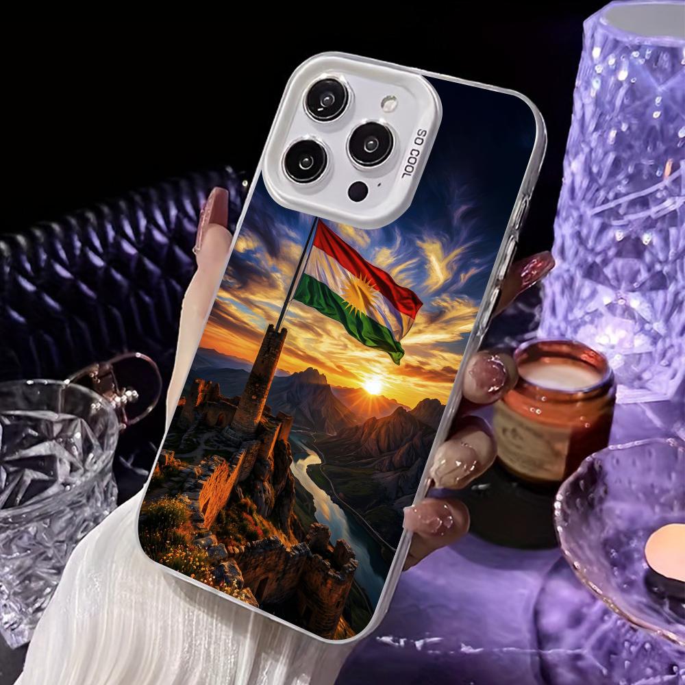 

Kurdistan Flag White Translucent Mobile Phone Case for iPhone 17 16 15 14 13 12 11 X XR XS Air Pro Max Plus Colorful Cover iPhone Air