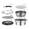 large electric stove with grill plate, grill net