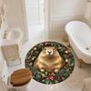 Christmas Capybara pattern round rug,Carpet Rug for Living Room Bedroom  Playroom ,Non-slip Floor Mat,Holiday Gifts and Birthday Gifts.