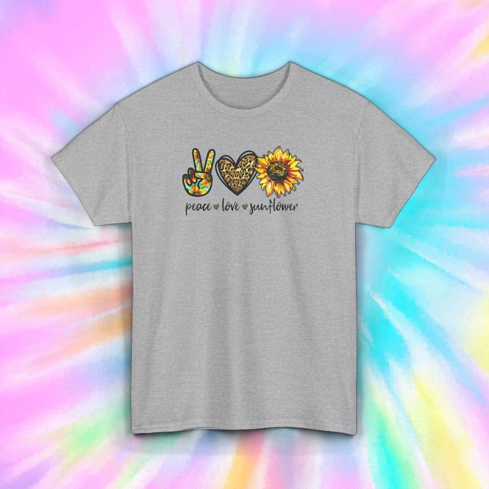 Peace Love Sunflower T-Shirt | Cute Floral Graphic Tee S-5XL XXXXL