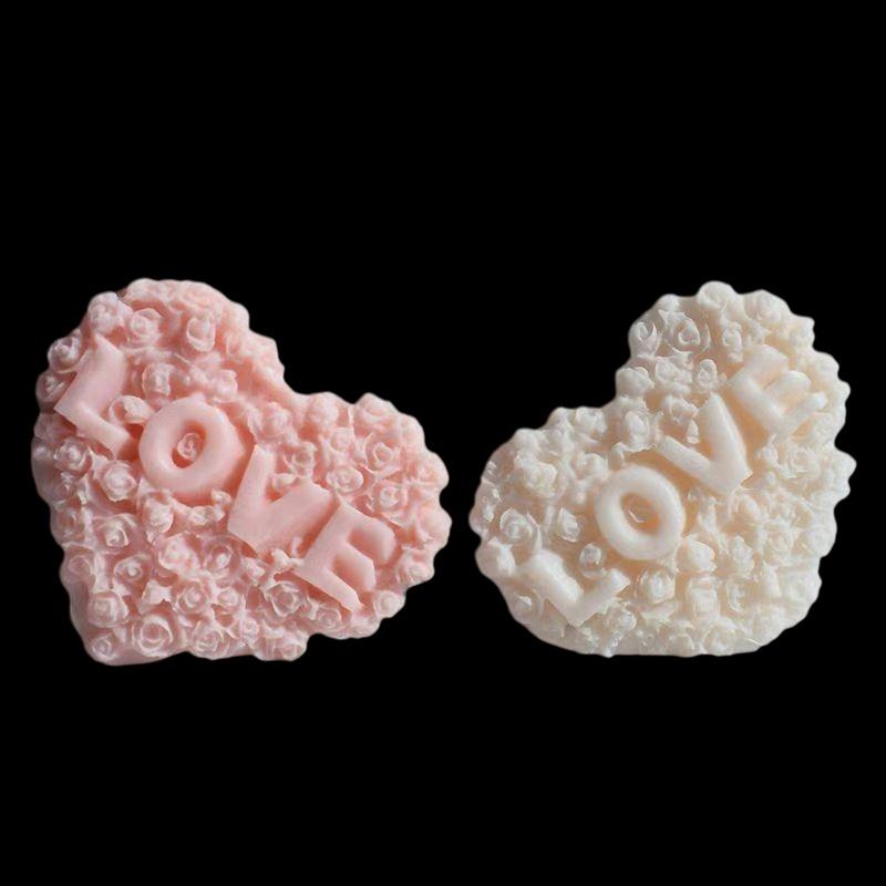 1 szt. Silikonowa forma w kształcie serca róży DIY Miłość Kwiat Świeca Gips Narzędzie do robienia Czekolada Forma do lodu