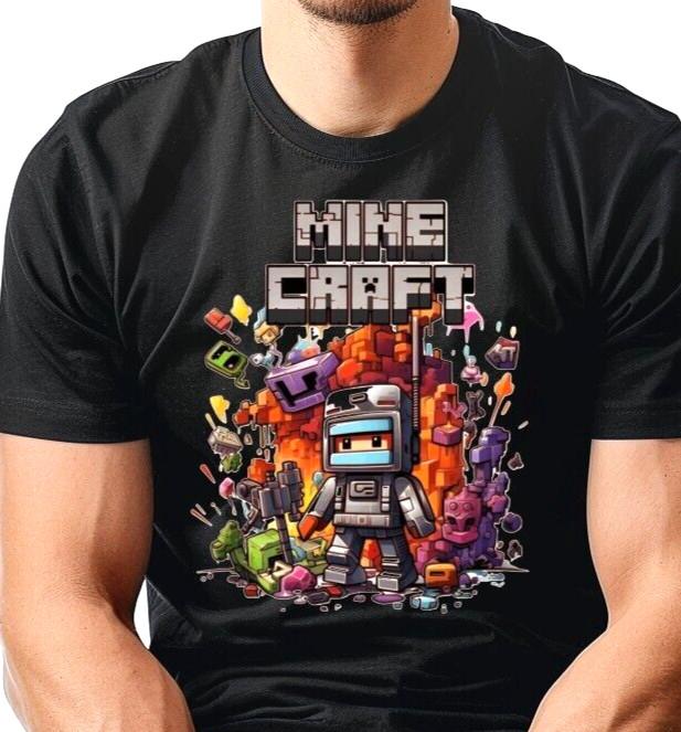 

Mine Craft Inspired T-shirt Gaming Gift T Shirt Top Fancy Adult Tshirt UK S разноцветный