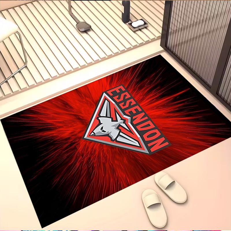 Essendon Football Print Rug, Washable Floor Carpet, For Entryway Dorm Laundry Room Office Study, Home Decor Birthday Christmas Gift
