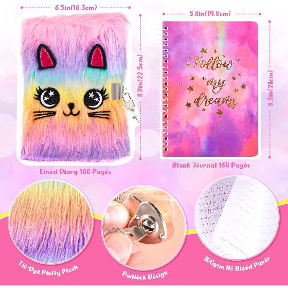 2-Pack DIY Journal Kit for Girls Ages 8-12 13 14 Year Olds, Birthday Gifts for Teen Girls, 110pcs Cute Scrapbook Supplies Stationary, Journaling Art