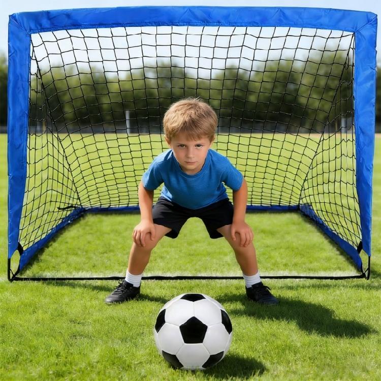 Full Soccer Practice Collection With Foldable Goal Exercise Markers And Inflator For Indoor Outdoor Tasks