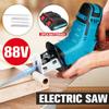 88V 3000RPM Cordless Reciprocating Saw Adjustable Speed LED Electric Cutting Chainsaw Speed For Sawing Branches Sawing Metal Sawing
