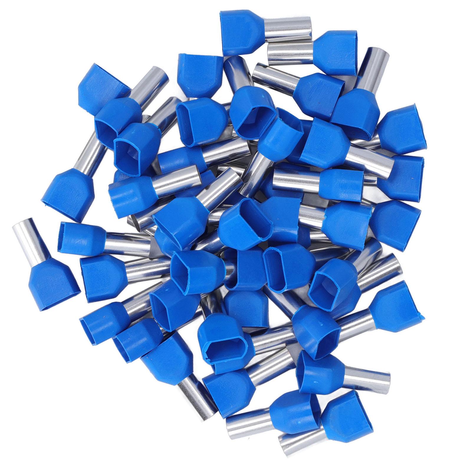 

50Pcs Insulated Crimp Pin Terminal Copper PVC Cord End Terminals Wire Ferrules Kits for Machinery