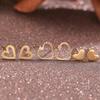 6 Pcs Gold Color Cute Heart Earrings Sets for Women Girls Simple Copper Metal Daily Wear Love Studs Earring Fashion Jewelry Gift