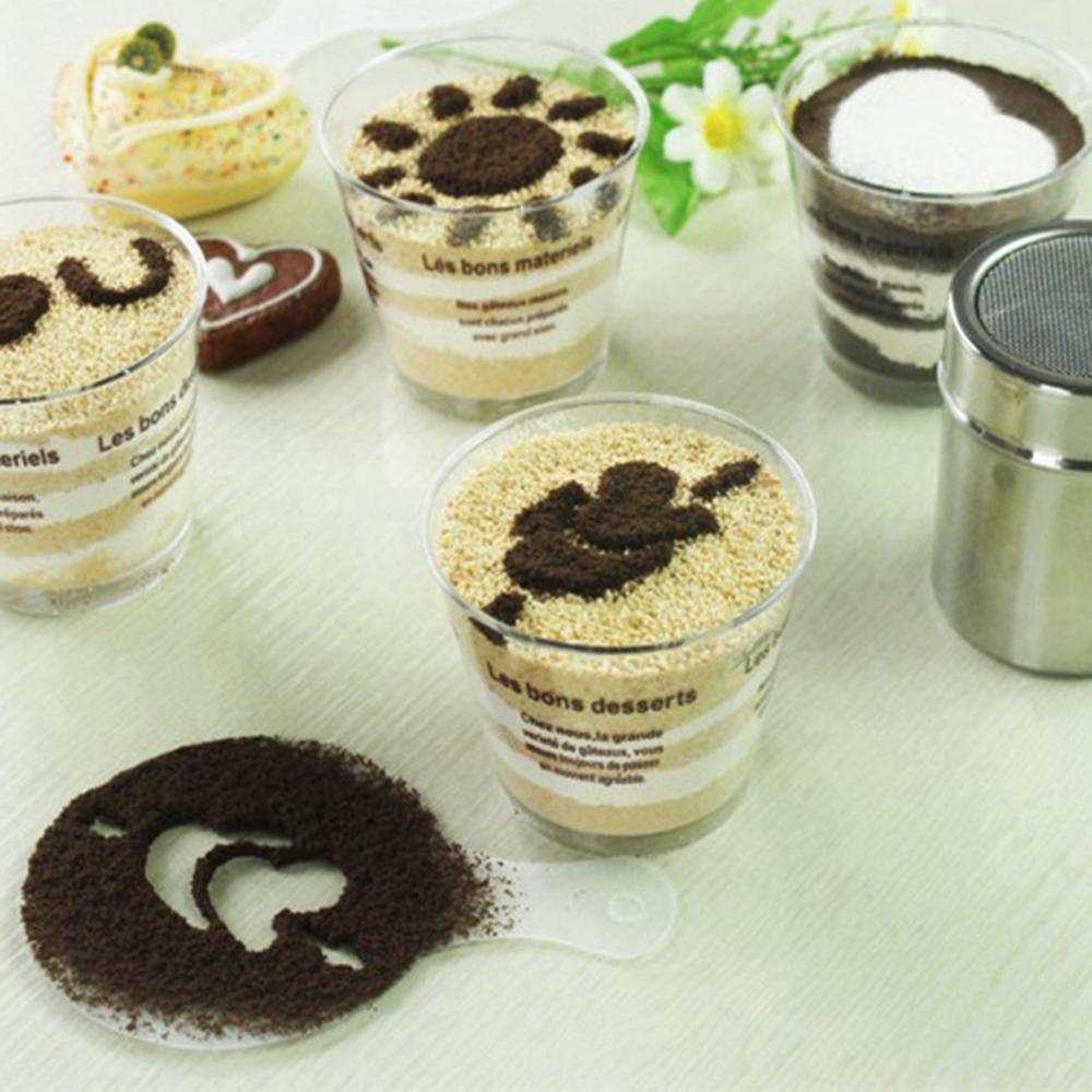 Cappuccino Templates Coffee Stencils Powdered Sieve Tools Coffee Printing Model Foam Spray Mold