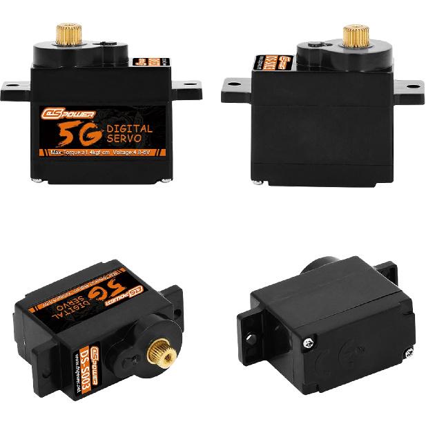 2PCS 5g Micro Digital Servo, Mini Servo, Metal Gears, Coreless Motor Servos for 1/28 RC Car Airplane Fixed-Wing Robot Helicopter Planes Part (JR2.54)