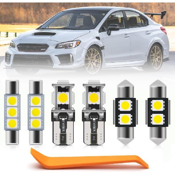 

8pcs White LED Interior Lights Bulb Kit for Subaru WRX/WRX STI/Impreza 2004-2017 2018 2019 2020 2021 Map Dome Trunk License Plate Lights LED Interior