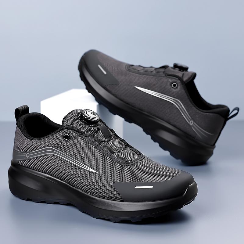 Men's Hiking Shoes with Rotating Twist Buckles Soft-Soled Running Casual Shoes Non-Slip Wear-Resistant Urban Outdoor Sneakers