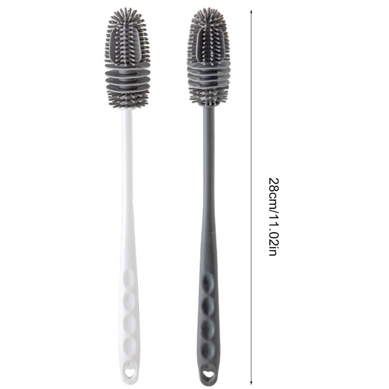 2 Stück Flasche Silikon Reinigungsbürste Langer Griff Flaschenreiniger Haushalt Büro Reinigungszubehör Bequem & Funktionell