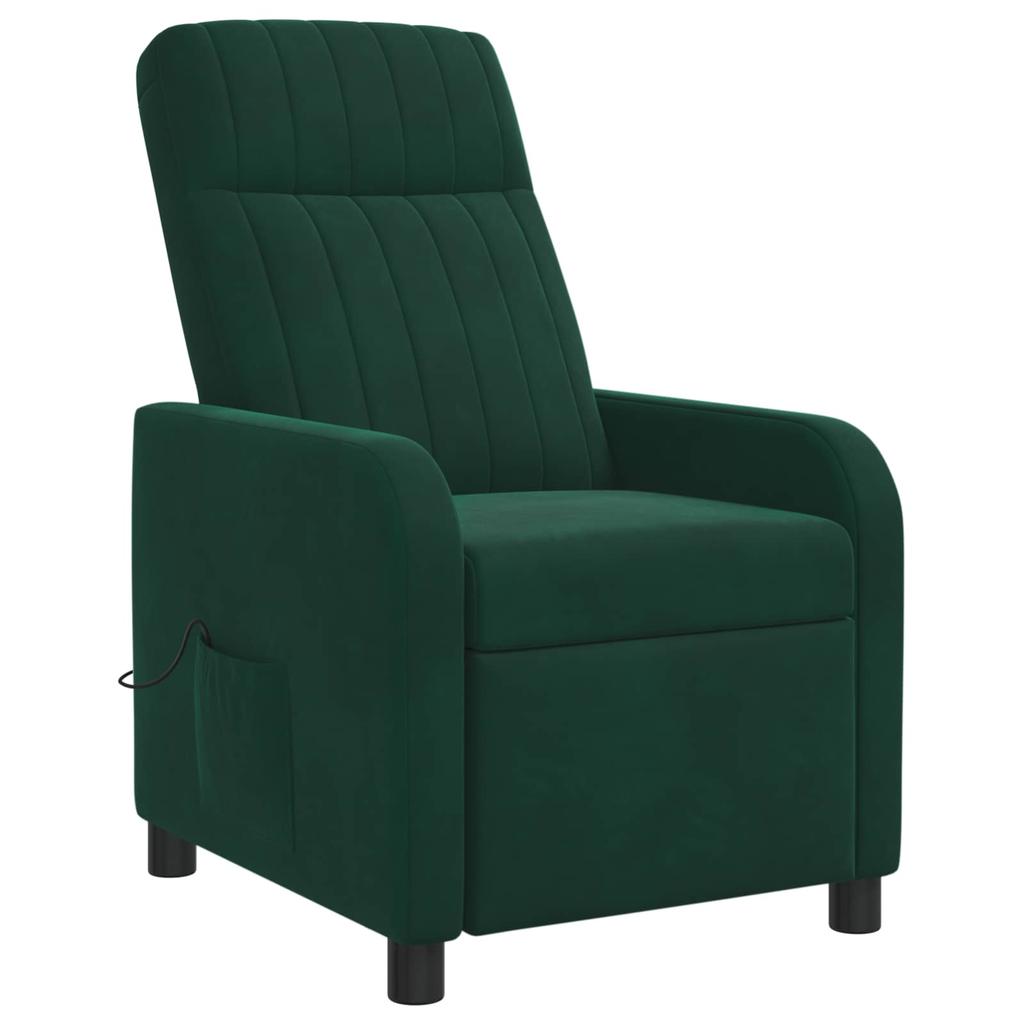Massage Recliner Dark Green Velvet (V)