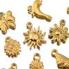2pcs Stainless Steel Gold Plated Ocean Star Flower Shell Moon Charms for DIY Boho Earring Jewelry Material Making Pendant Supply
