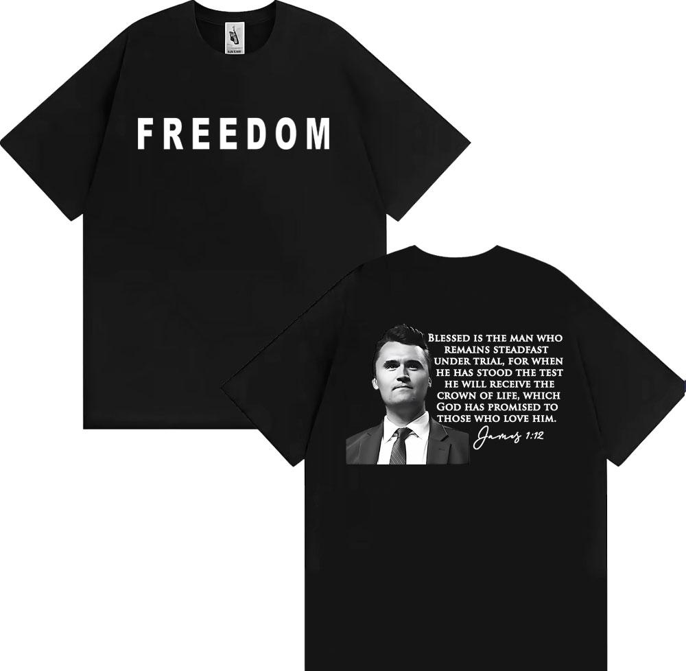 Prayers Up for Charlie Kirk Freedom T Shirt Unisexs Clothing Harajuku Y2k High Street Tshirts Unisex Casual Comfort Oversized Tshirt