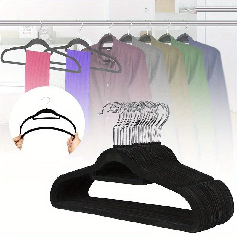 Premium Velvet Hangers with 360° Rotatable Hooks, Non-Slip Heavy Duty Space Saving Clothes Hangers with Tie Bar for Coats