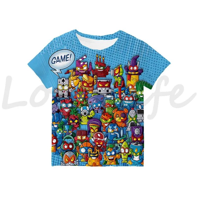 Kids SuperTings T Shirt Harajuku Boys Girls Cartoon Print T-shirts Summer Short Sleeve Children's Clothing Comfortable Tee Tops