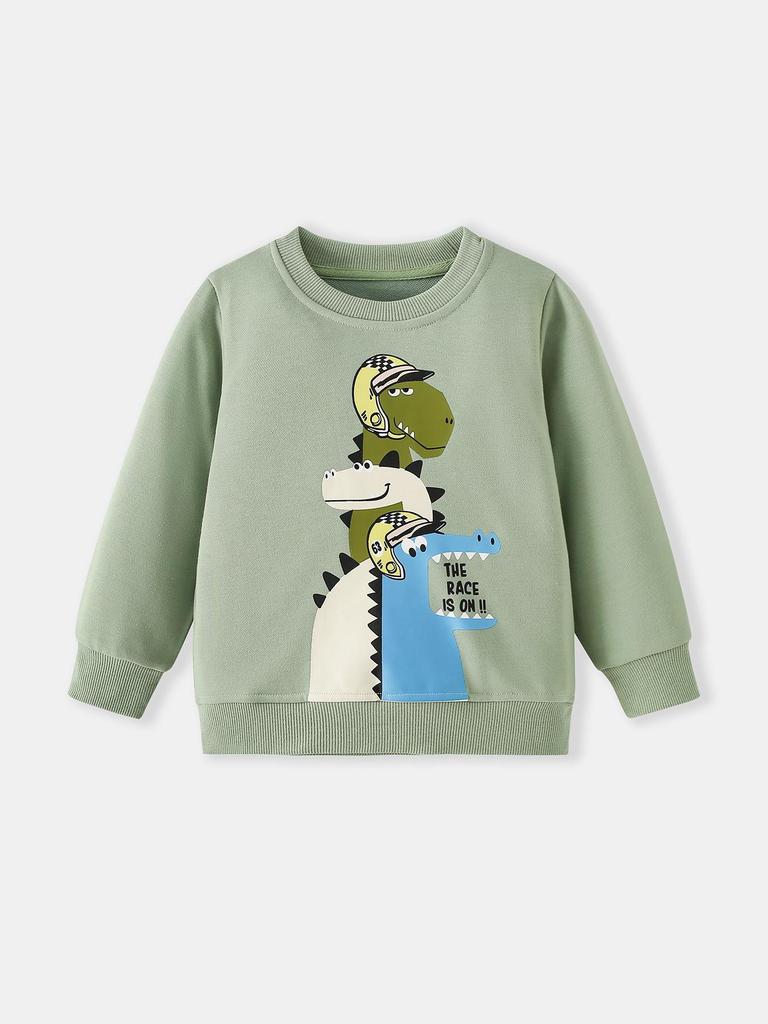 Casual Cartoon Animal Long-Sleeve Hoodie for Toddlers & Kids - Autumn/Winter Fashion 2026