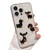 Korean Dachshund Suitable for Apple 16/17Promax Mobile Phone Case IP15 Transparent 14 Space Case 13/12 Soft 11