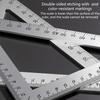 Stainless Steel Triangular Ruler Drawing Triangle Double Side Scale and 2mm Thickness for Woodworking Measuring