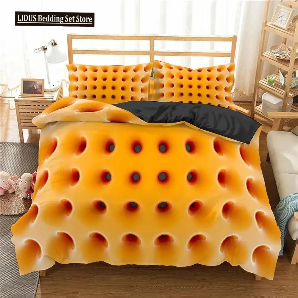 Honeycomb Soft Duvet Cover Set Pink Geometry 3D Printed Beding Set Polyester Col Style Double Quen King Comfortable Quilt Cover For Young Boys Adult
