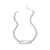 Love Safety Pin Letter Necklace, Unique Minimal Choker Clavicle Chain for Women