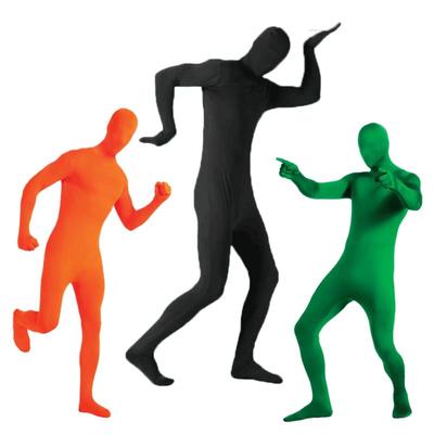 Černá Zentai kombinéza pro muže ženy Halloween karneval obepínající kůži oblek spandex strečový mizící cosplay overal