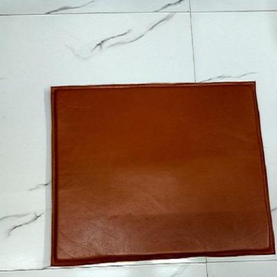Noora Lambskin Leather TAN SQUARE CHAIR PAD | Square Shape Chair Pad |Dining Seat Pad for Home and Office | Housewarming Gifts