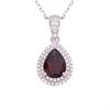 Droplet-Shaped Luxury Diamond-Set Natural Amethyst Citrine Garnet Topaz Necklace Women'S S925 Sterling Silver Colored Jewelry