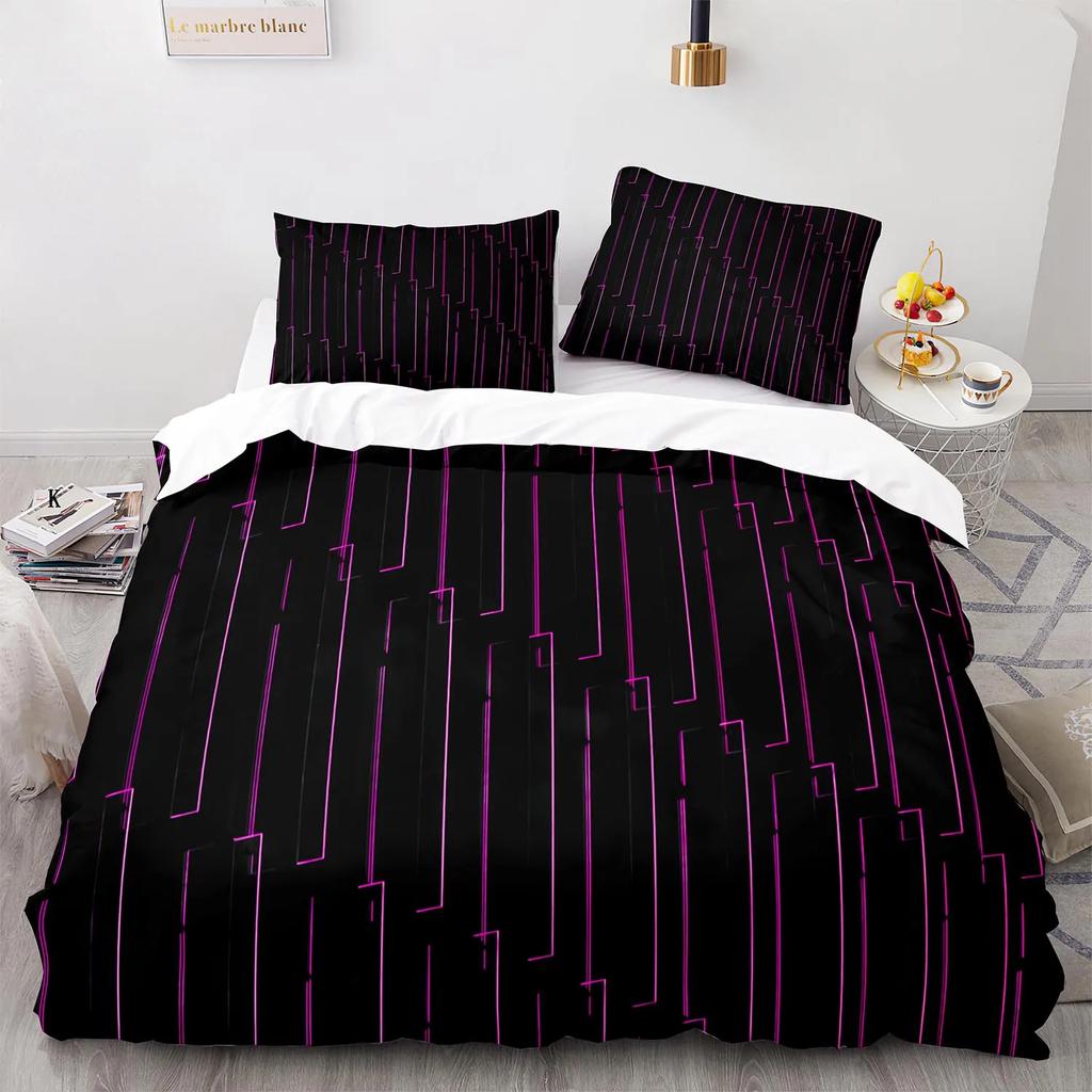 Geometry King Queen Duvet Cover Colorful Pattern Bedding Set For Kids Teens Boys Adult Abstract Art 2/3Pcs Polyester Quilt Cover