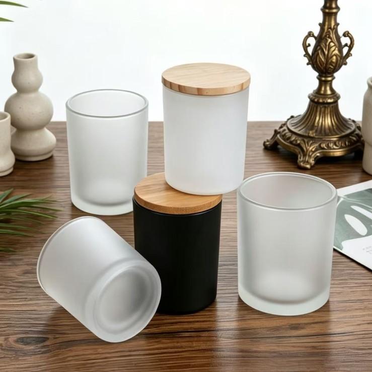 Luxury Candle Jars Black White Empty Candle Jars 7oz 10oz 14oz Glass Candle Holders Lanterns Candle Jars With Lids and Boxes