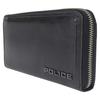 Police Edge Round Zipper Long Wallet with Coin Purse, PA-58002, Black, Size 10