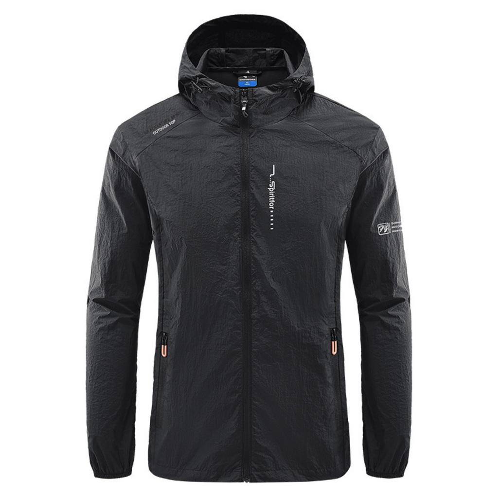 Sommer Herren Kapuzen-Sonnenschutzjacke - Leichte UV-Beständige Hautschutzjacke Outdoor Windjacke