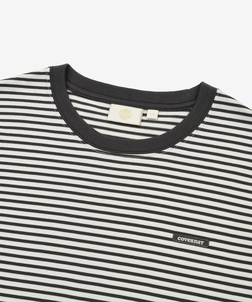 COVERNAT WOMAN Striped T-Shirt Charcoal