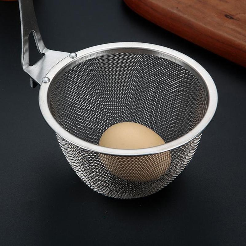 Stainless Steel Hot Pot Colander Noodle Deep Drainer Frying Basket Sink Strainer With Wood Handle For French Cooking Spoon