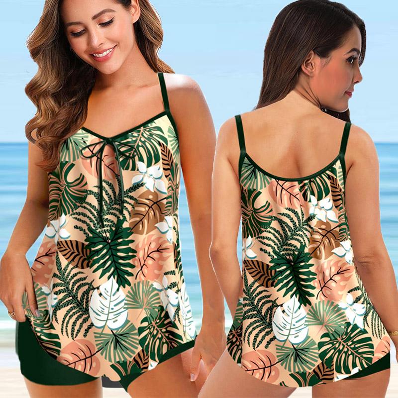 

Женский комплект танкини из двух предметов, новый женский сексуальный комплект бикини, летняя мода, Монокини большого размера, пляжная одежда, женские купальники-бикини XXXL зелёный