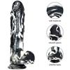 Female Masturbator Simulation Phallus Female Sex Supplies Black and White Silicone Super Soft Dildo Extra Thick Sex Toys
