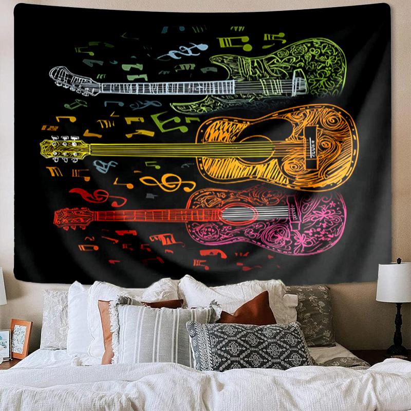 Guitar Collection Diversity Printed Tapestry, Wall Hanging,Livingroom, dormitory, Large Wall Decor, Fabric Decor Fan Birthday Gifts