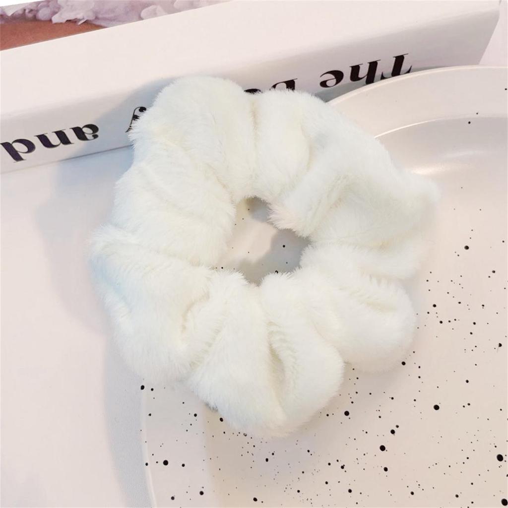 Solid Plush Large Intestine Hair Loop Scrunchies for Women Elasticity Hair Loops Fashion Hair Accessories