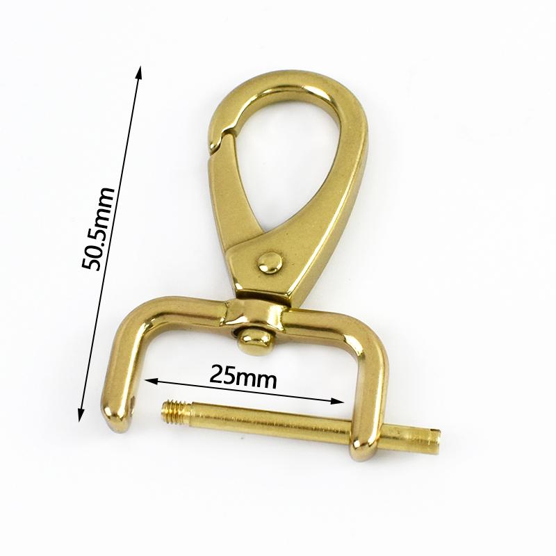 2Pcs 15-40mm Detachable Solid Brass Snap Hook Metal Swivel Lobster Buckle Backpack Carabiner Clips Clasp Dog Collar Bag Buckles