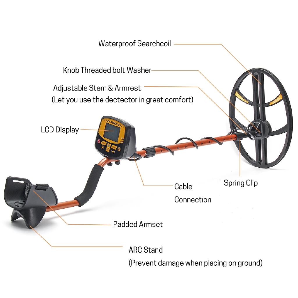 TX-950 Professional Underground Metal Detector High Sensitivity Silver Gold Detector Switchable Backlight LCD Display