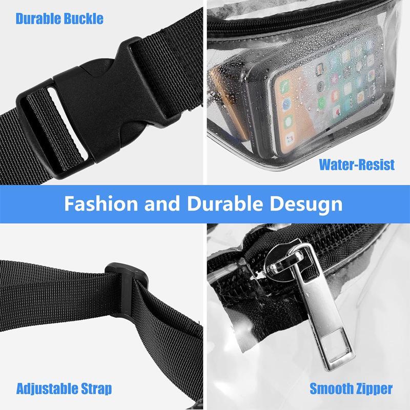 Clear PVC Waist Bag - Unisex Travel, Makeup, Sports & Mountaineering Accessory
