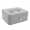 Small Locking Cash Box Portable Double Layers Safe Metal Money Box for Home and  