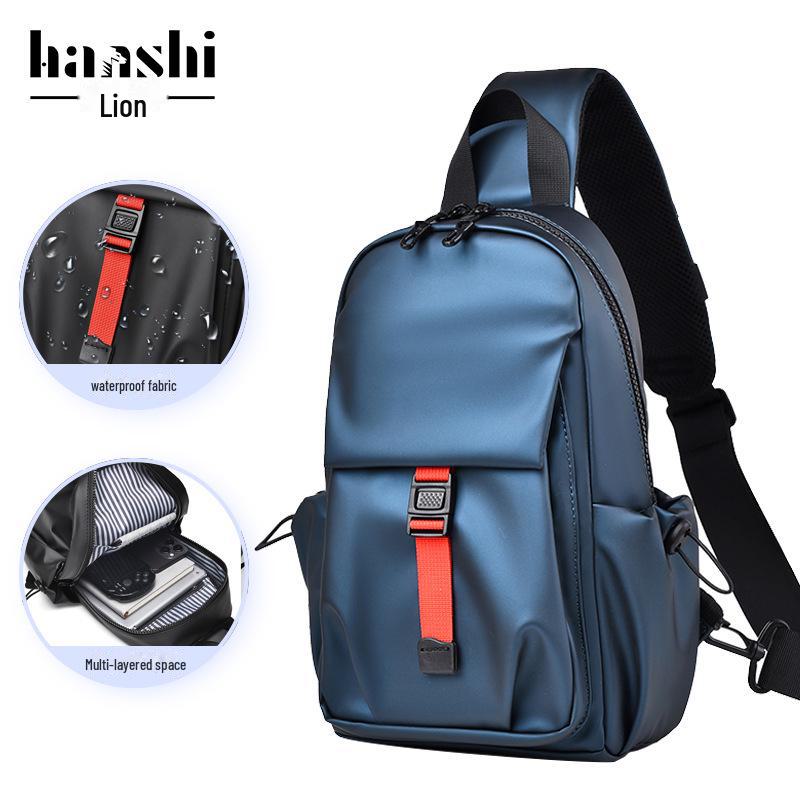 Trendy Waterproof Men's Chest Bag for Commuting and Leisure Travel - Fashionable Unisex Shoulder Messenger Bag