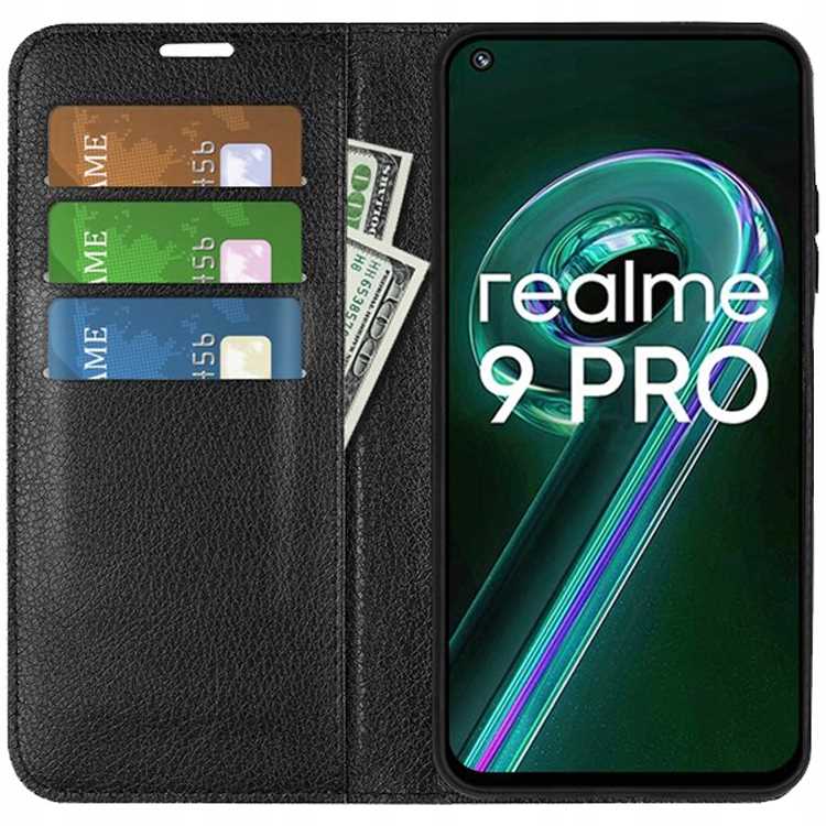 Litchi Realme 9 5G/9 Pro Czarny