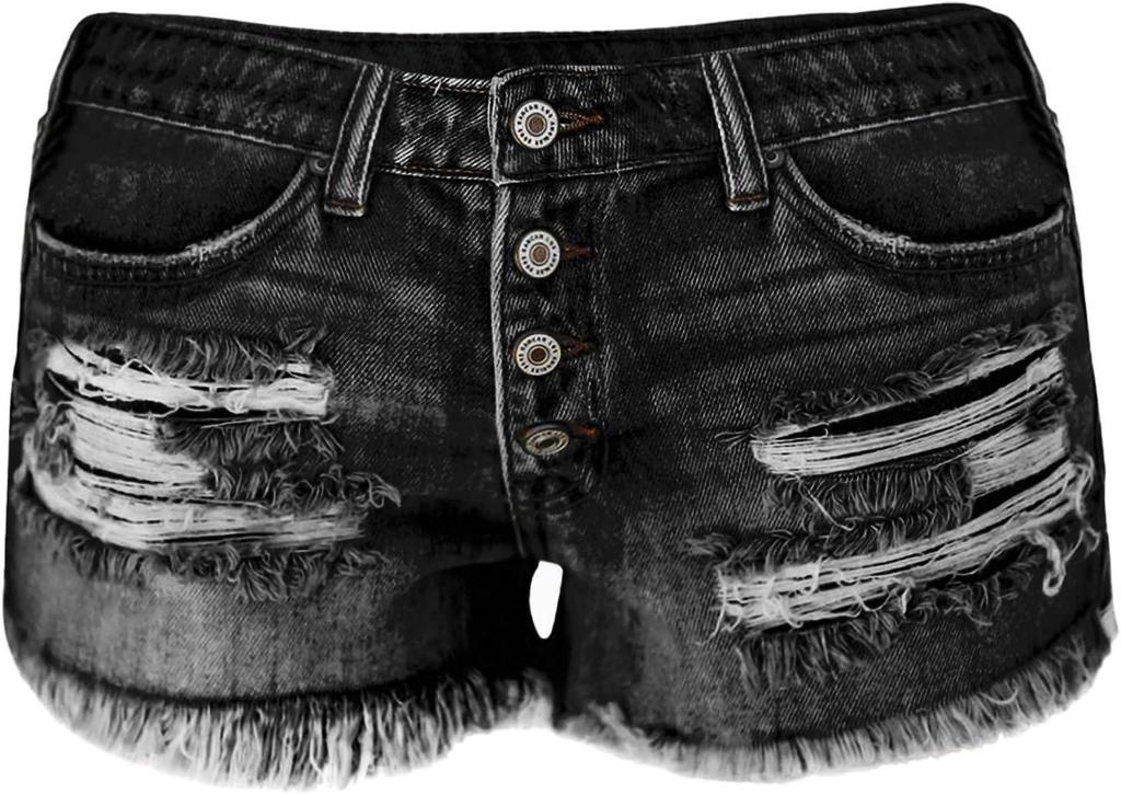 2026 Women's High-Waisted Fringed Ripped Denim Shorts - Versatile American Trend Fashion.