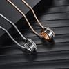Classic Stainless Steel Couple Pendant, Circumferential Crystal Stone Pendant, Carbon Fiber Pendant.